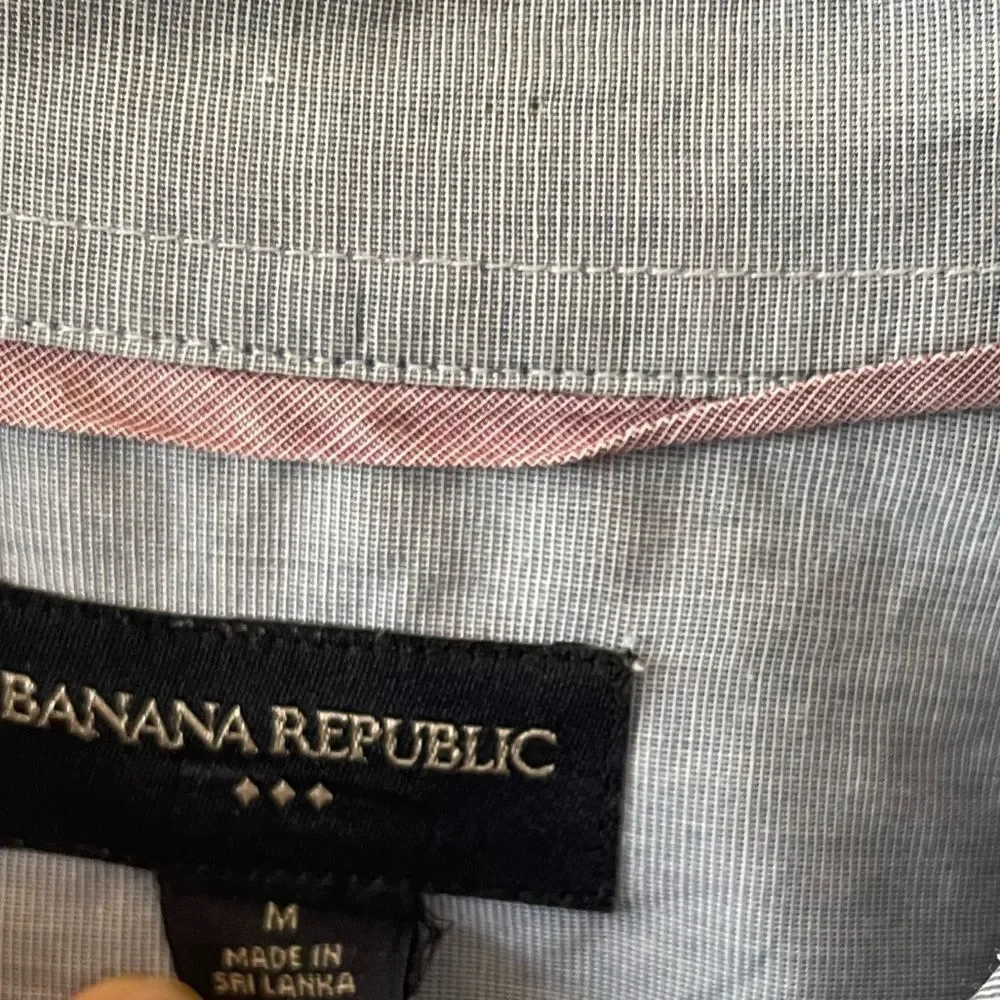 Banana Republic Button Up Front Shirt, Men's, Blue medium m long sleeve